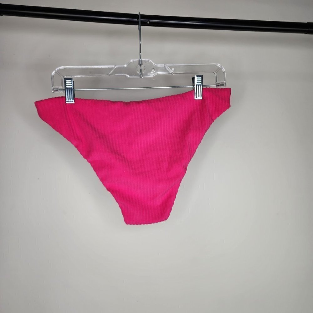 NWT Andie The Cheeky Bottom Rib Terry Neon Hibiscus Large - Picture 5 of 8